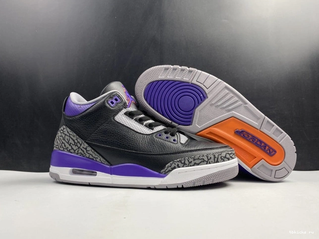 Cheap TB 050 3 Court Jordan Black CT8532 Air Retro Purple 0707